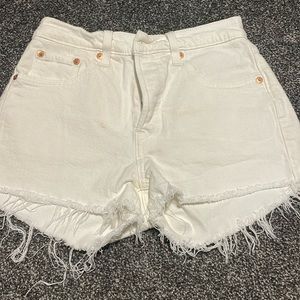 White Levi 501 Shorts